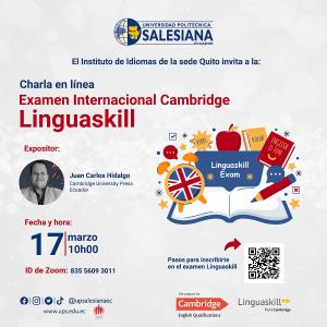 Afiche promocional Charla: Examen Internacional Multinivel Linguaskill